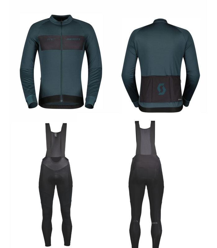 COMPLETO SCOTT GIACCA RC WARM HYBRID INVERNALE più  CALZAMAGLIA INVERNALE RC UOMO - Tight Warm RC Bibtight - SCEGLI