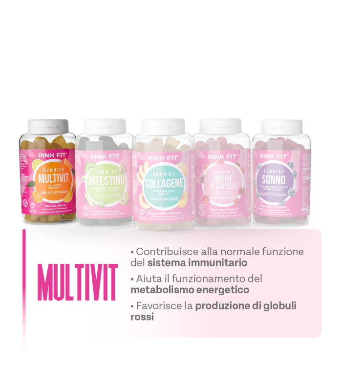 Pink Fit Gummies Multivit - MULTIVITAMINICO CAPS GOMMOSE - PRO ACTION