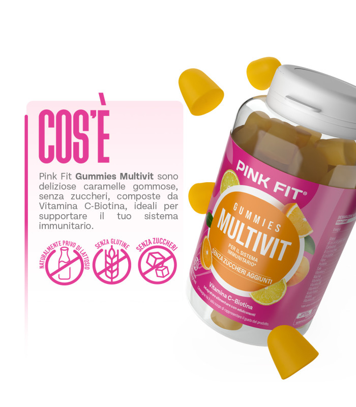 Pink Fit Gummies Multivit - MULTIVITAMINICO CAPS GOMMOSE - PRO ACTION