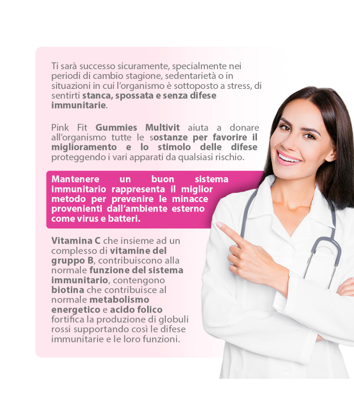 Pink Fit  Bromelina e Moringa Gummies per drenaggio e benessere digestivo senza zuccheri aggiunti - PRO ACTION