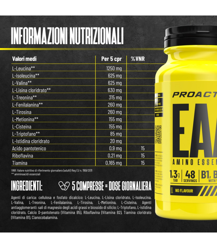Amino Essential EAA 240 cpr - AMINOACIDI ESSENZIALI - PRO ACTION