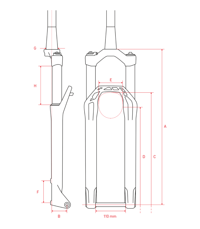 Forcella F 232 ONE 120 mm 29" 44 mm offset remote - DT SWISS