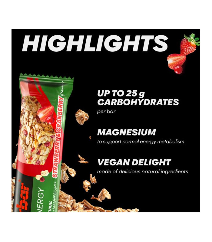 Barretta Natural Energy Cereal - Vegan carbohydrate energy bar 40 gr - Scegli - Powerbar