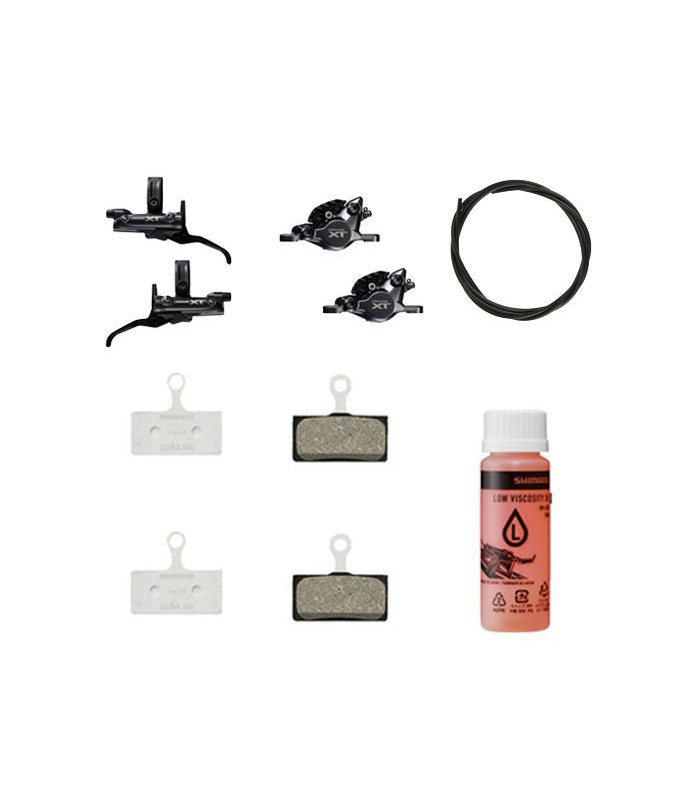SHIMANO DEORE XT Freno (Upgrade kit) - Sx / Ant., Dx / Post. Metallica con aletta Senza adattatore 1000 (black), 1700 (black)