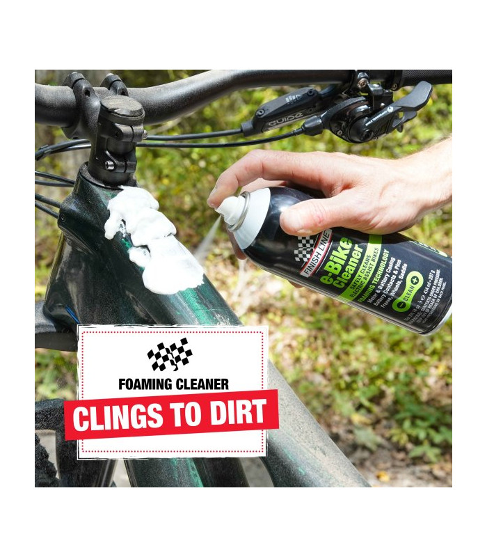 FINISH LINE Pulitore per eBike-Spray schiumogeno progettato per pulire in sicurezza le e-Bike senza risciacquo-414ML