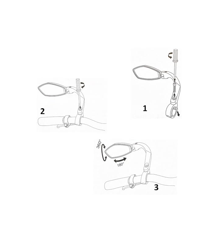 SPECCHIO BICI RETROVISORE UNIVERSALE I PIEGHEVOLE PER  FAT BIKE I BEMATRIX