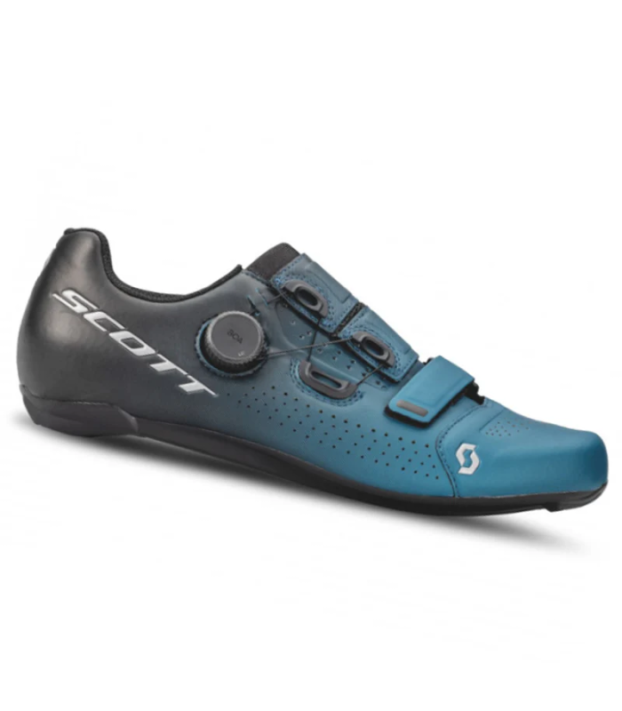 SCOTT SCARPE ROAD  TEAM BOA  - BLACK FADE MAT / METALLIC BLUE - BLU NERO