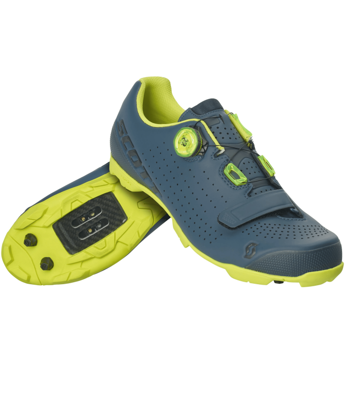 SCOTT SCARPE MTB VERTEC BOA -  NIGHT FALL BLUE / NEON YELLOW