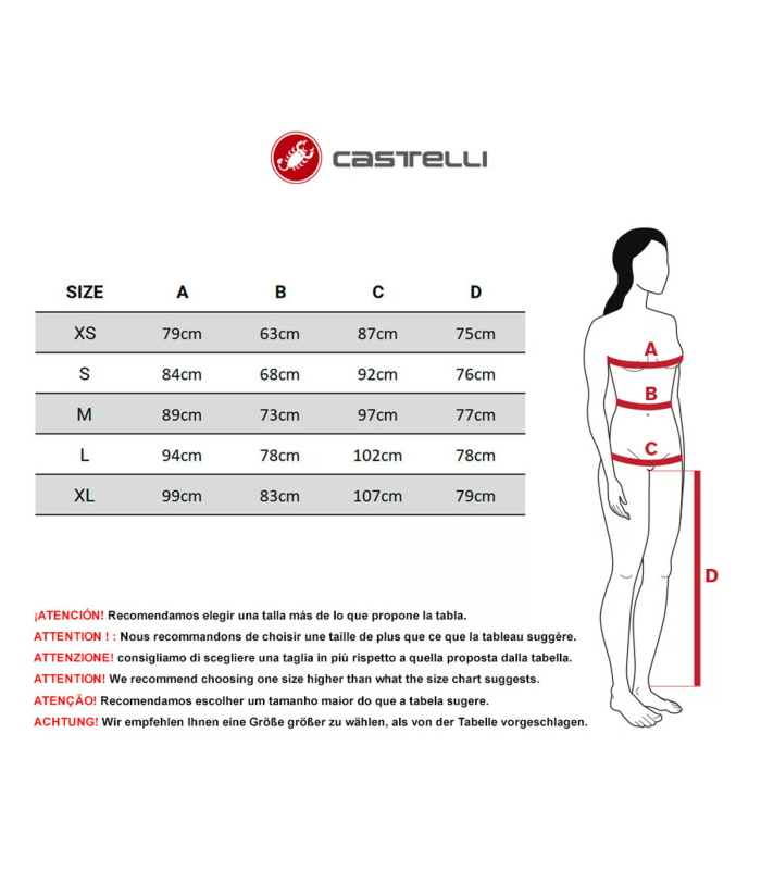 Castelli Salopette Ciclismo Corto Donna  - ESTIVO CORTO - NERO - PRIMA BIBSHORT