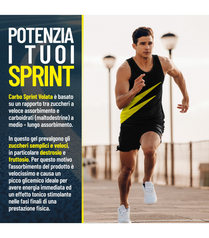 PRO ACTION GEL Carbo Sprint Volata Integratore di Carboidrati a velocissimo assorbimento – 50 ml - ARANCIA ROSSA