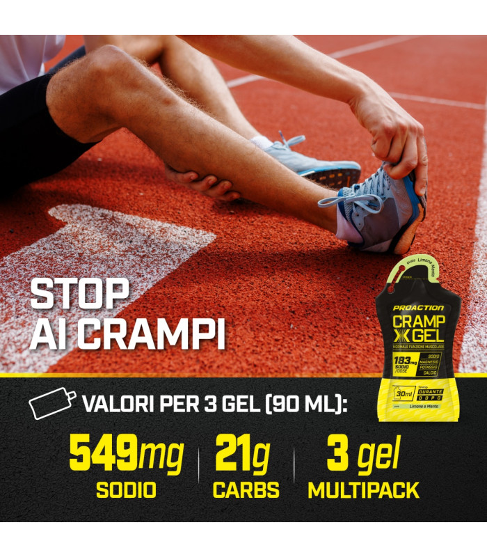 PRO ACTION Cramp X Gel - 3pz Gel -gusto Limone - menta.