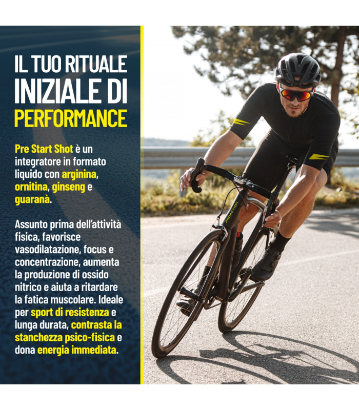 Pre Start Shot 60 ml - integratore alimentare liquid a base di arginina, ornitina, ginseng e guaranà - scegli - PRO ACTION